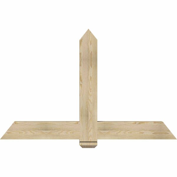 Ekena Millwork Eugene Rough Sawn Timber Gable Bracket, Douglas Fir, 60"W x 38"H x 4"D x 6"F, 15/12 Pitch GBW060X38X0406EUG00RDF - main